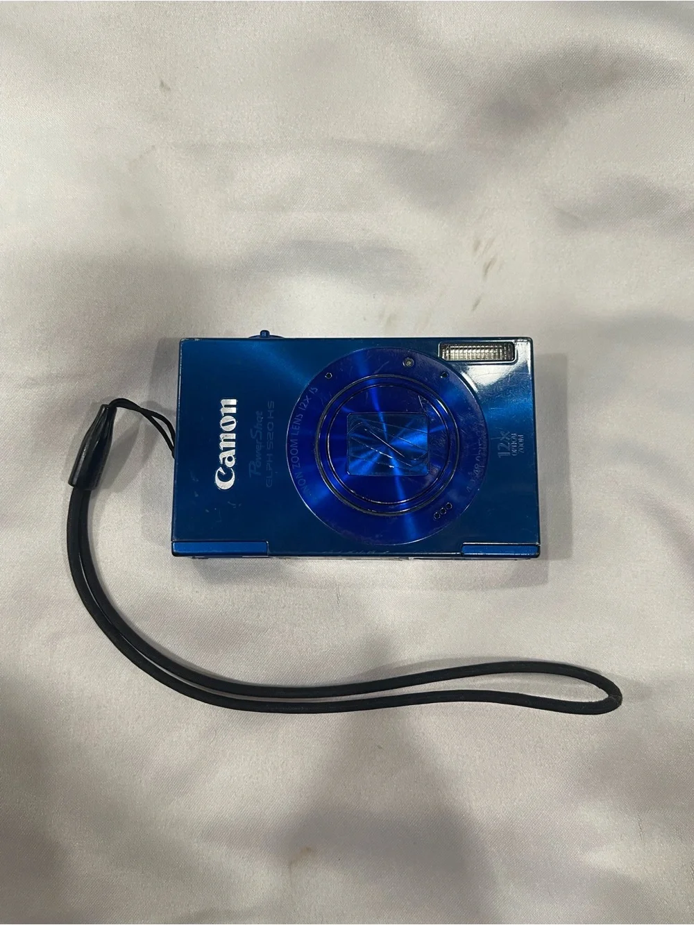 Canon Blue Compact Point-and-Shoot Camera with Wrist Strap